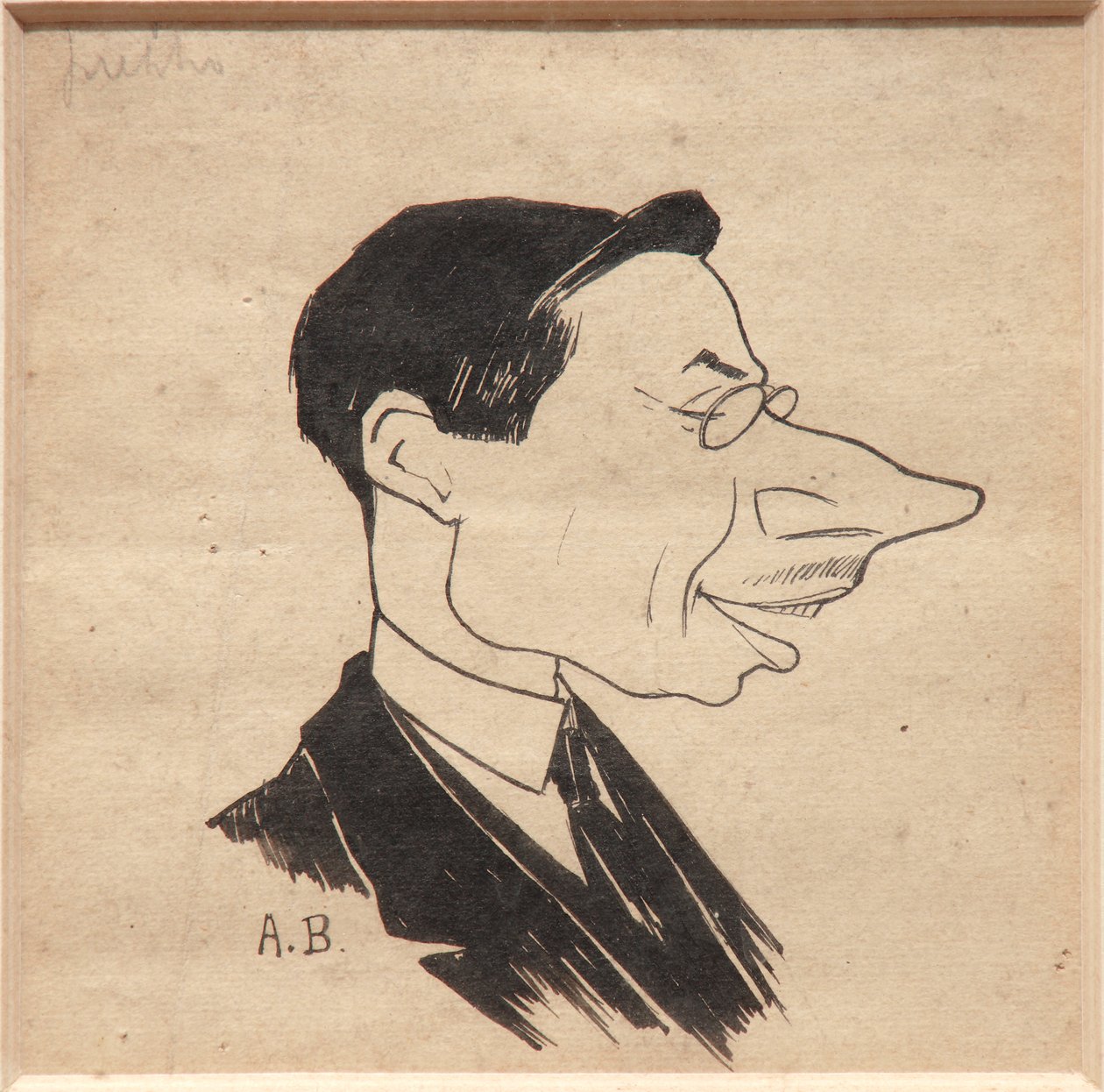 Karikatur (sort blæk på papir) af Augusto Baracchi