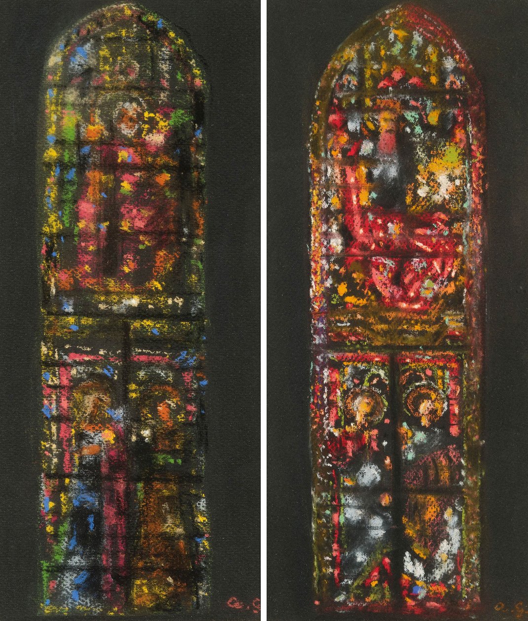 Augusto Giacometti skitserer efter et glasmaleri i Firenzes katedral af Augusto Giacometti
