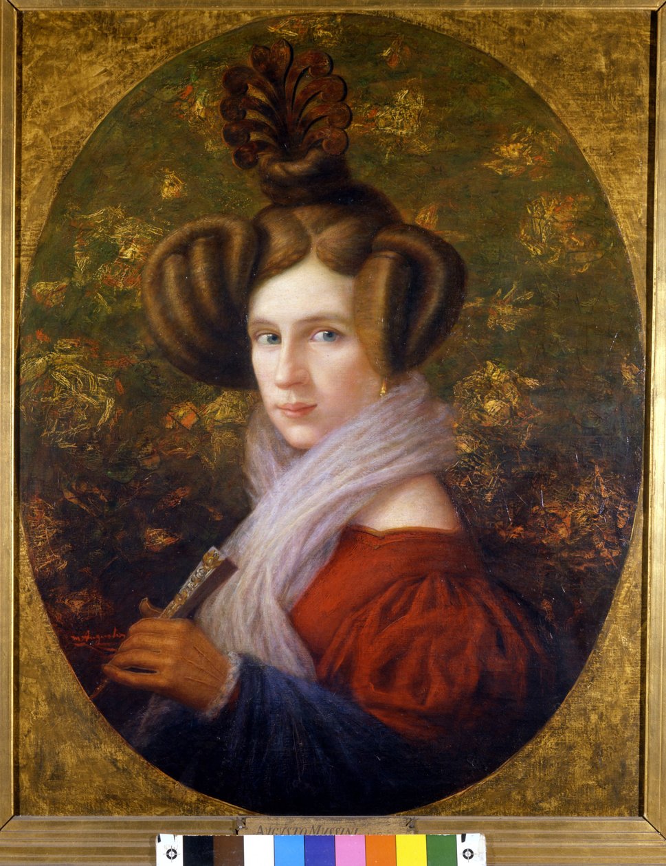 Portræt af Margherita Barezzi (1814-1840) første hustru af Giuseppe Verdi. maleri af A. Mussini. Scala Museum. Milano af Augusto Mussini