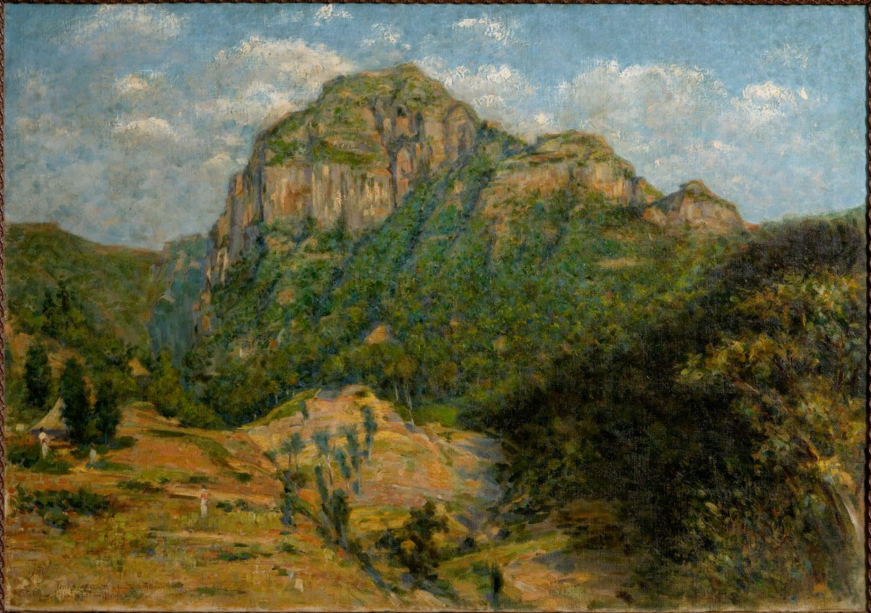 Afrikansk landskab (olie på lærred), cm 79 x 112,5. af Augusto Valli