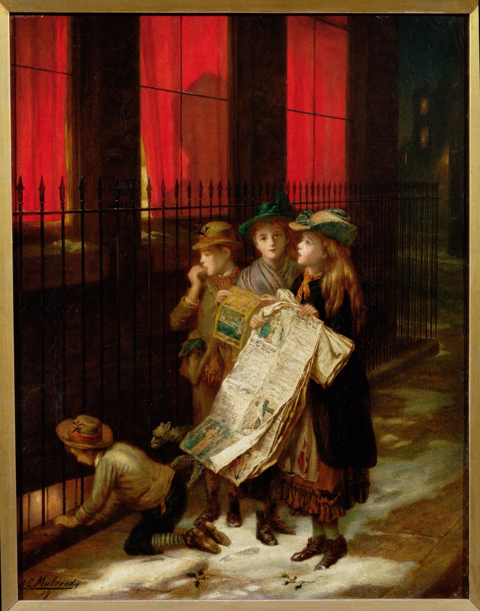 Carol Singers, 1889 af Augustus Edward Mulready