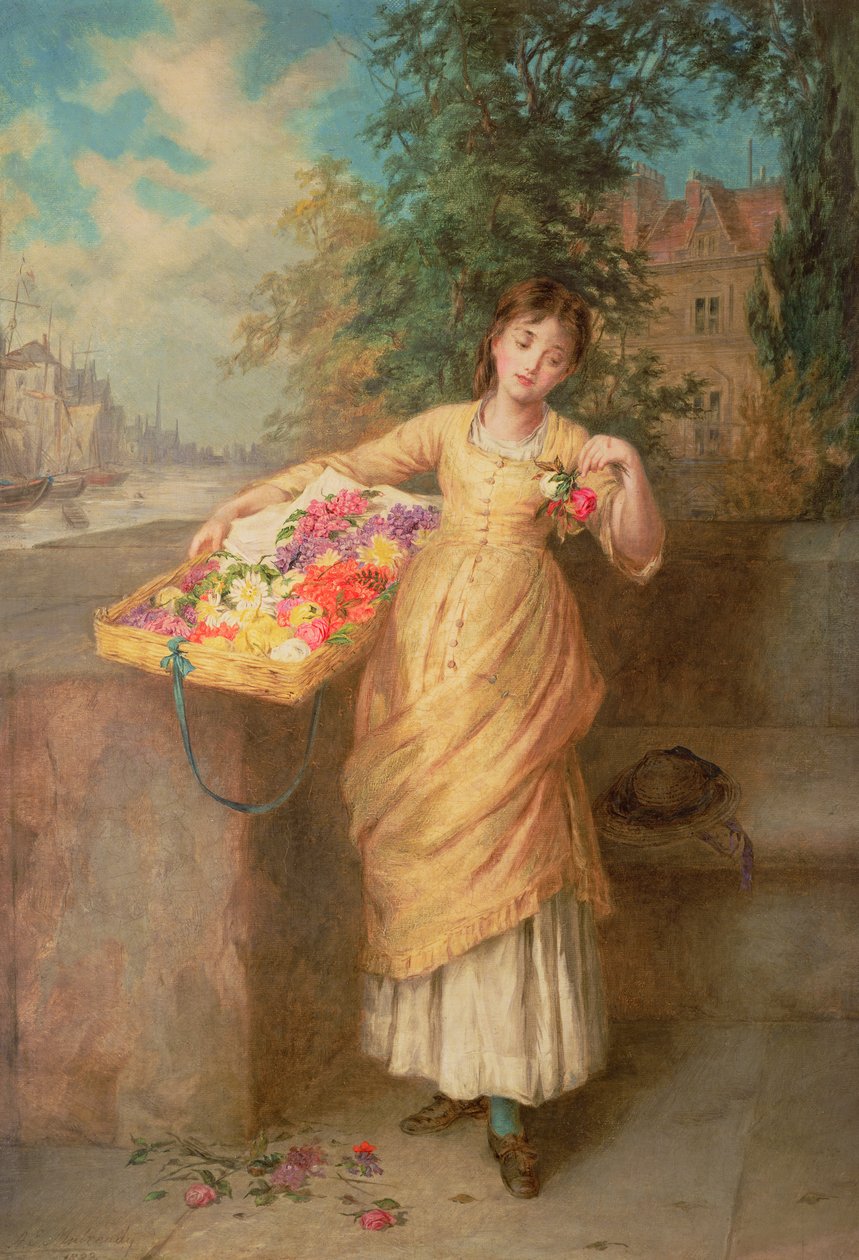 Blomstersælgeren, 1882 af Augustus Edward Mulready