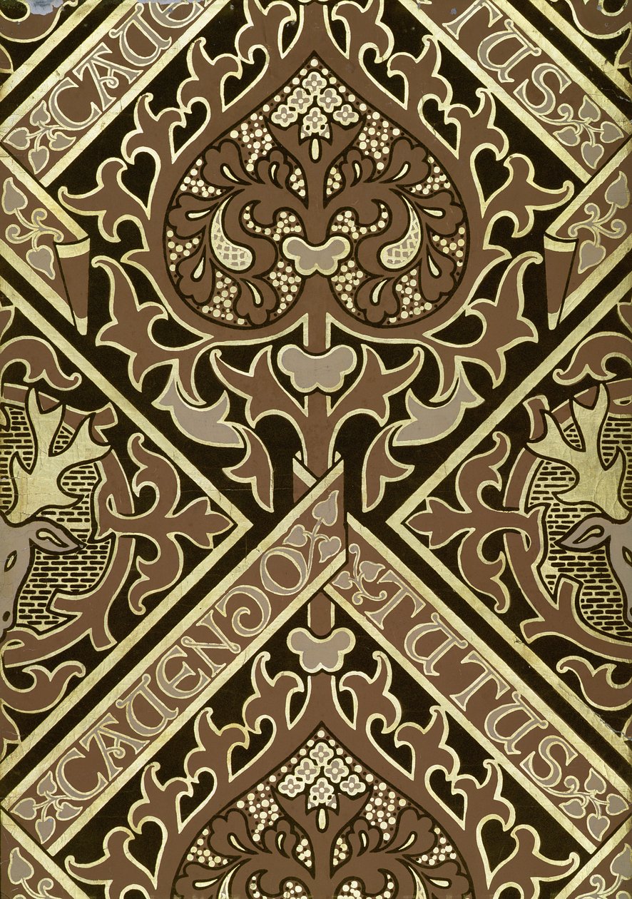 Mosaik kirkeligt tapet design af Augustus Welby Northmore Pugin