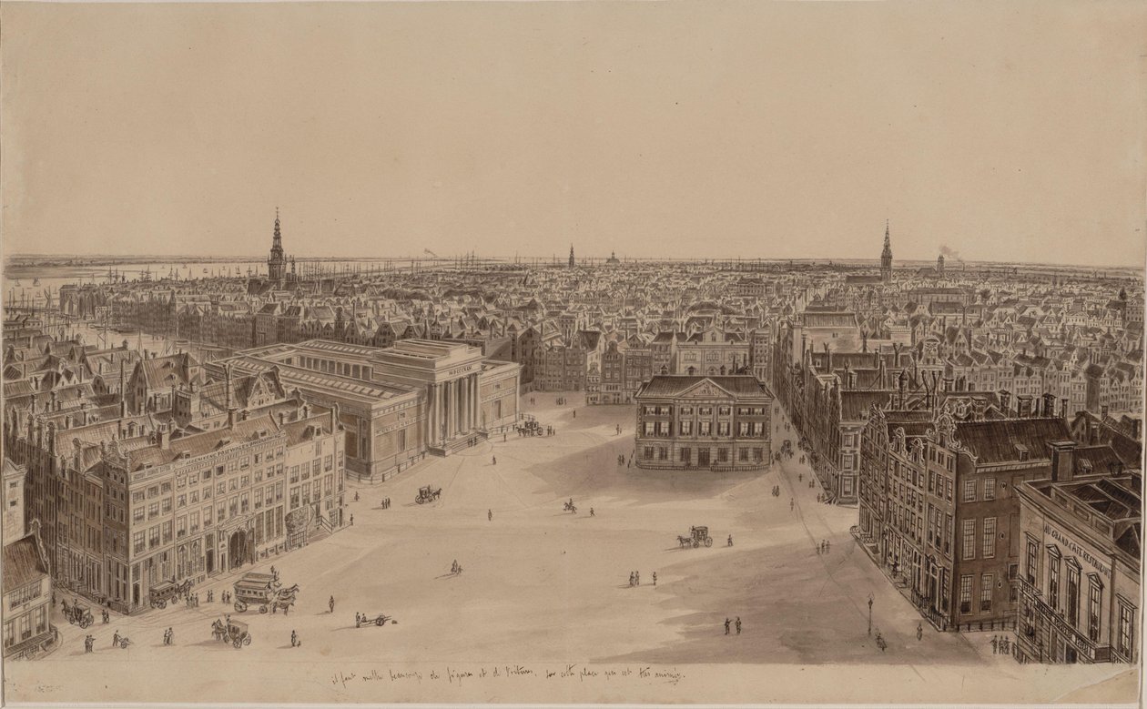 Udsigt over Amsterdam fra Royal Palace -tårnet af Augustus Wijnantz