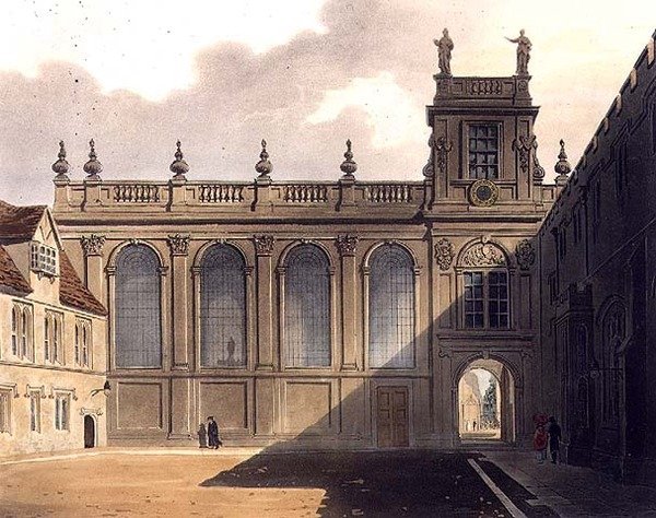Ydre af Trinity College Chapel, illustration fra 