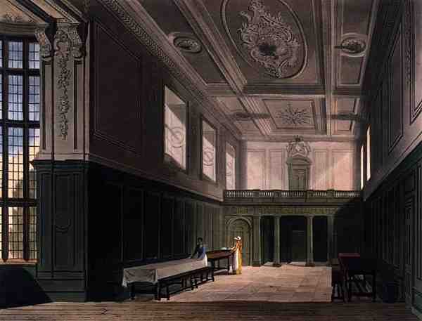 Hall of Sidney College, Cambridge, fra 