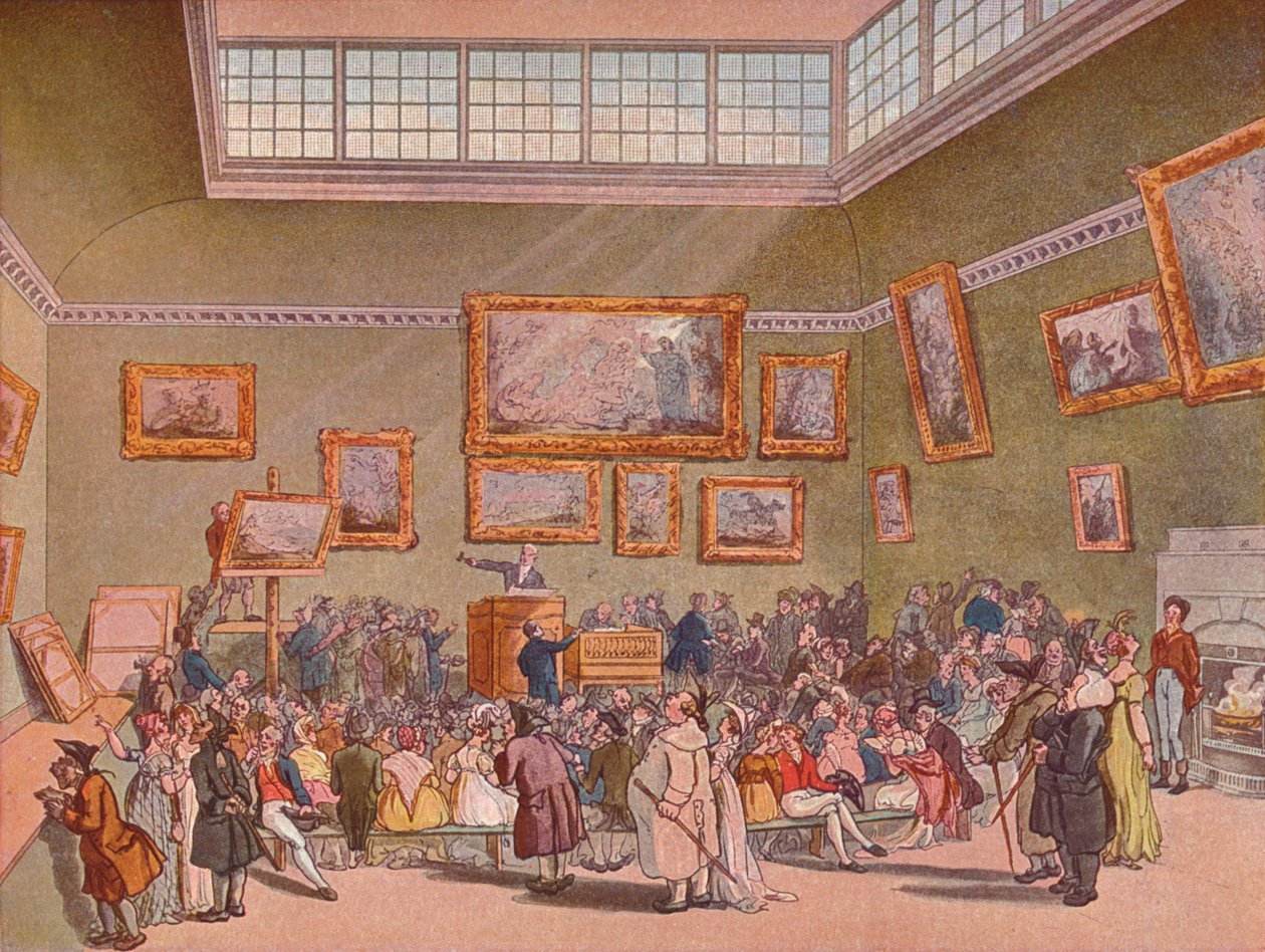 Christies Auction Rooms, 1790, 1901 af Augustus Charles Pugin