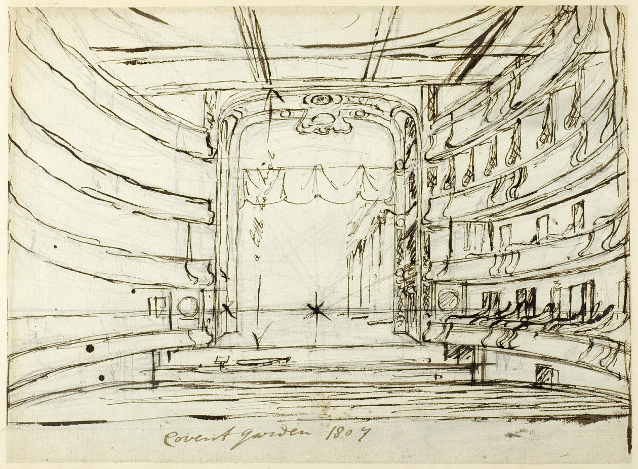 Studer for Covent Garden Theatre, fra Microcosm of London af Augustus Charles Pugin