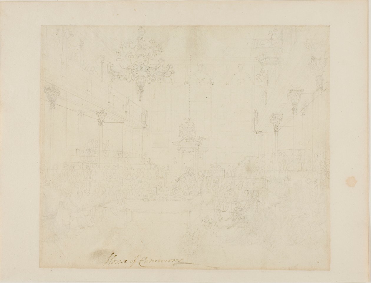 Studie for House of Commons, fra Microcosm of London af Augustus Charles Pugin