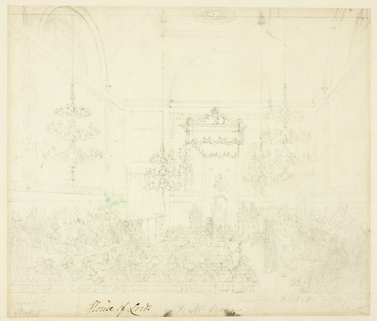 Studie for House of Lords, fra Microcosm of London af Augustus Charles Pugin
