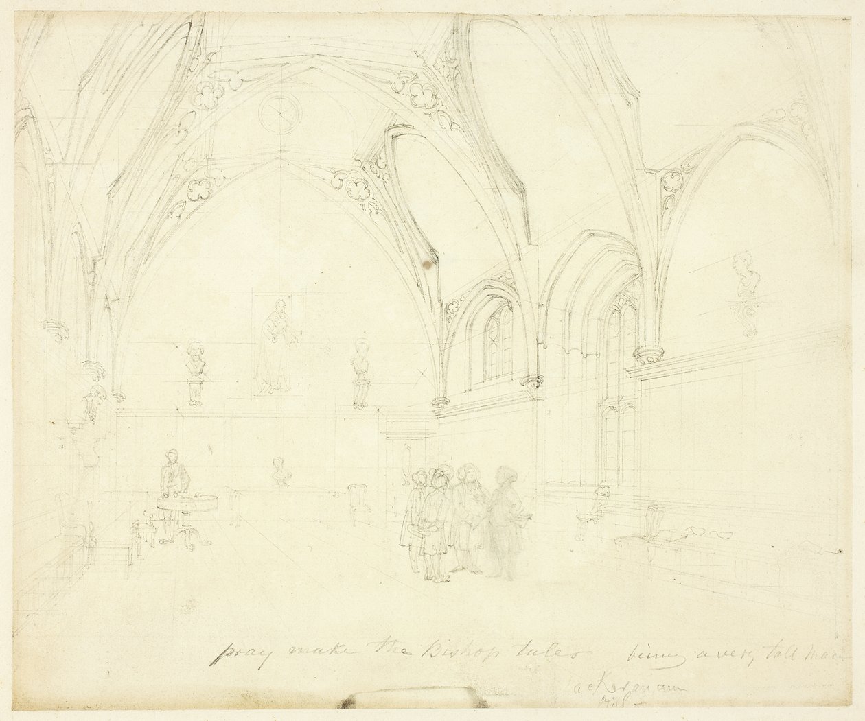Studie til Lambeth Palace, fra Microcosm of London af Augustus Charles Pugin