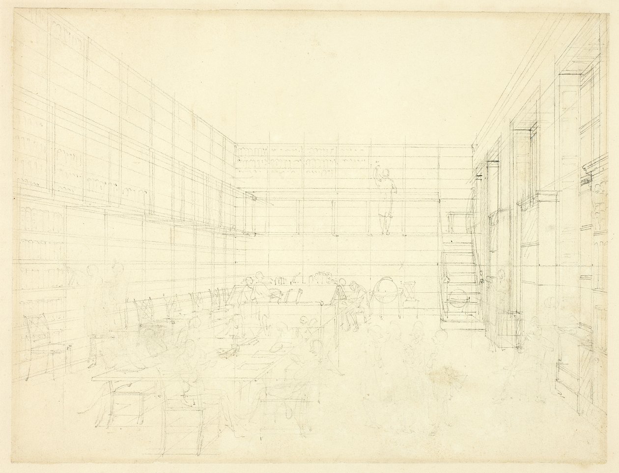 Studie for Royal Institution, Albemarle Street, fra Microcosm of London af Augustus Charles Pugin