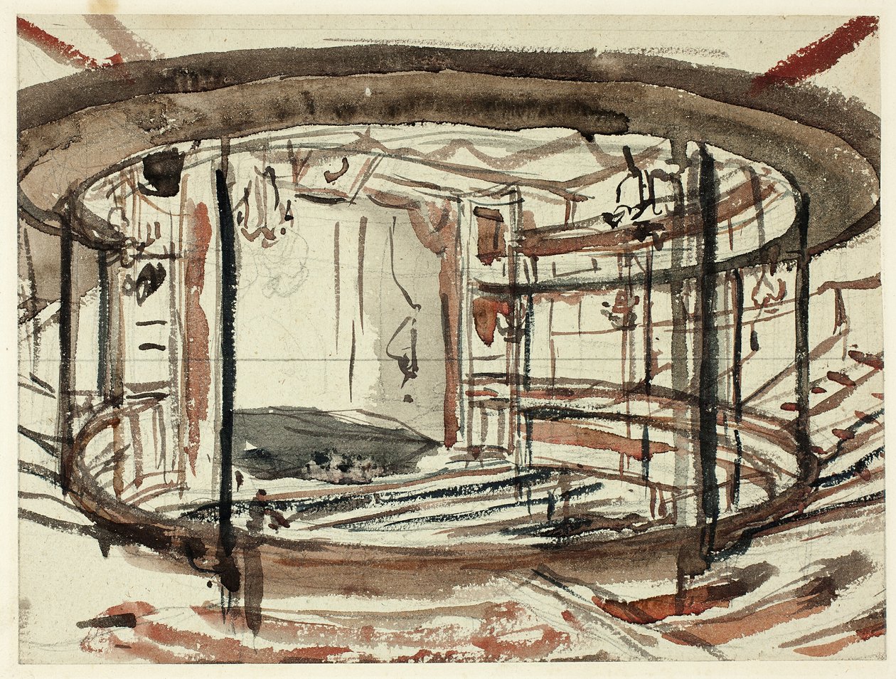 Studie til Sadlers Wells Theater af Augustus Charles Pugin
