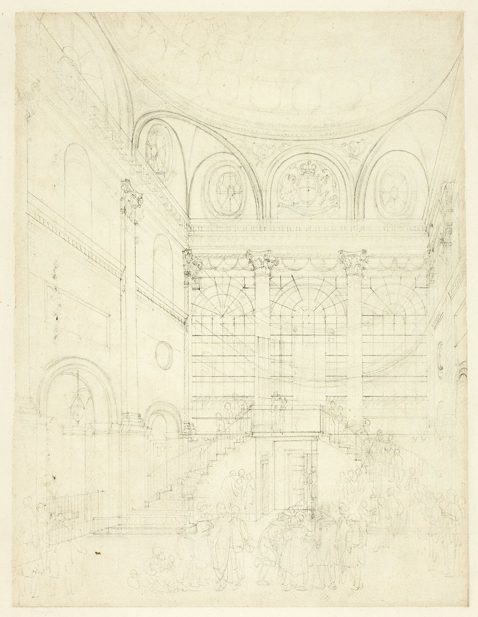 Studie for Session House, Clerkenwell, fra Microcosm of London af Augustus Charles Pugin