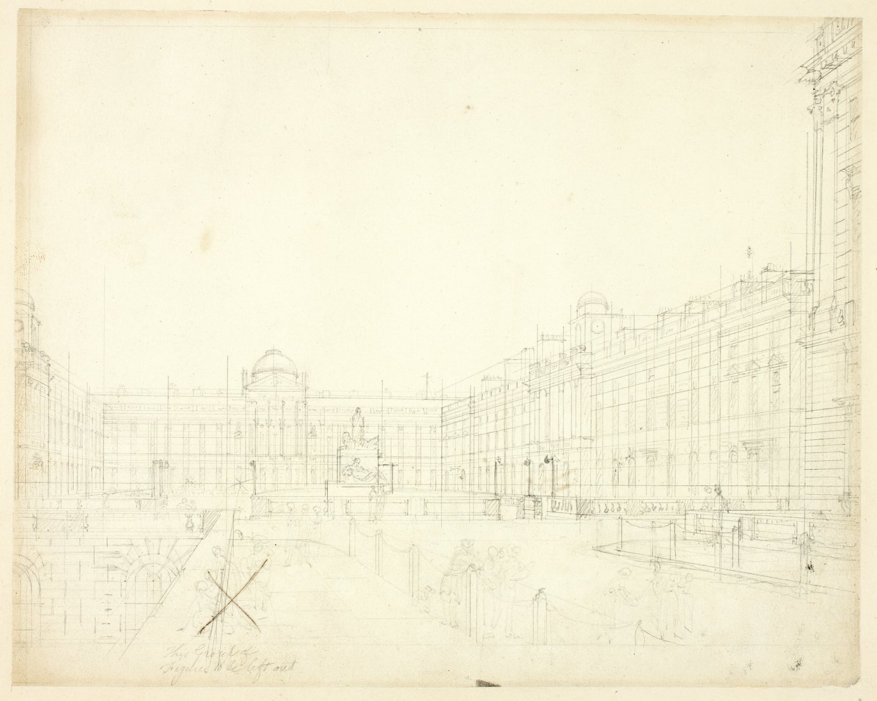 Studie for Somerset House, Strand, fra Microcosm of London af Augustus Charles Pugin