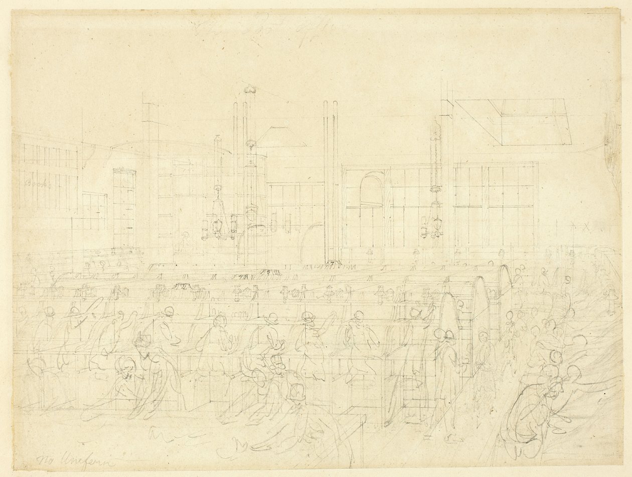 Studie for The Post Office, fra Microcosm of London af Augustus Charles Pugin