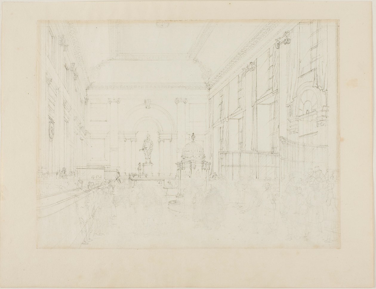 Undersøgelse for Great Hall, Bank of England af Augustus Charles Pugin
