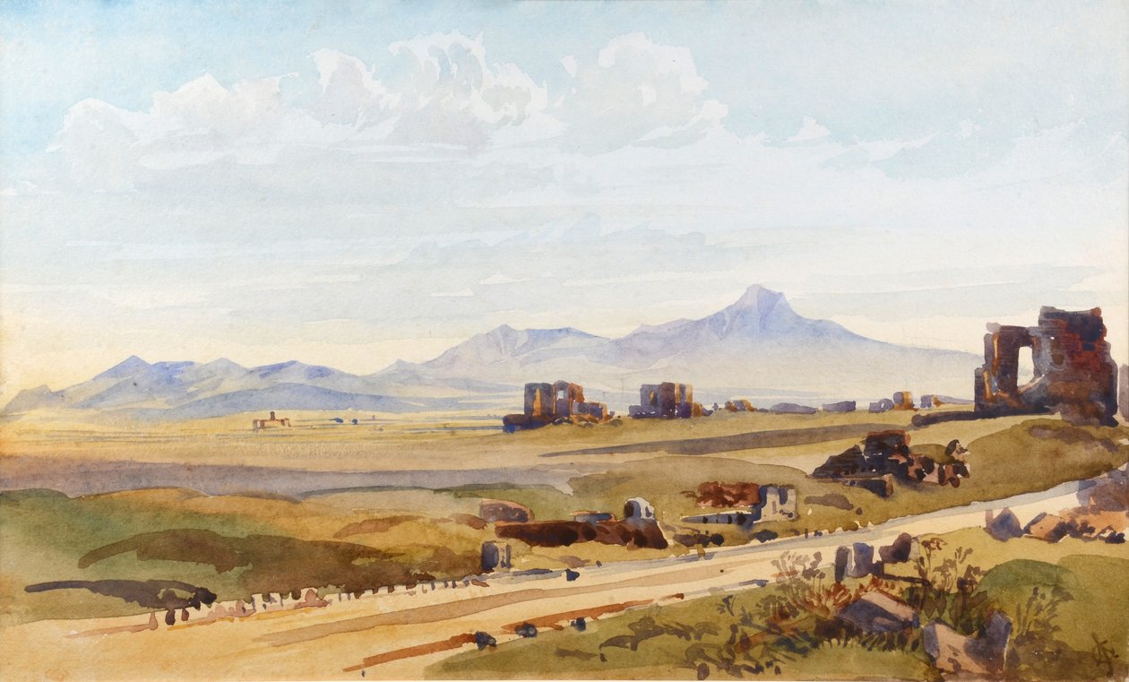 På Via Appia, Rom (akvarel) af Augustus John Cuthbert Hare