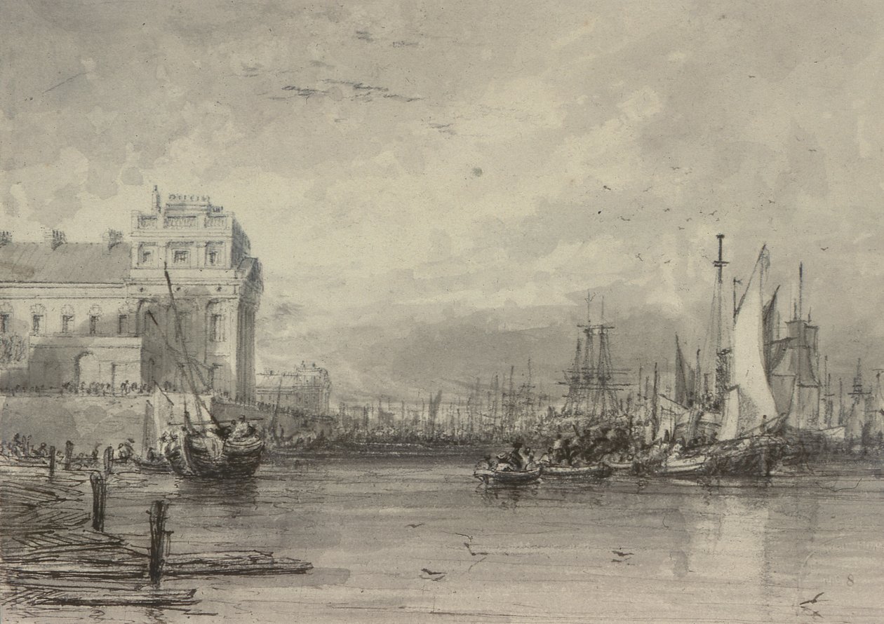 Greenwich Hospital (tegning) af Augustus Wall Callcott