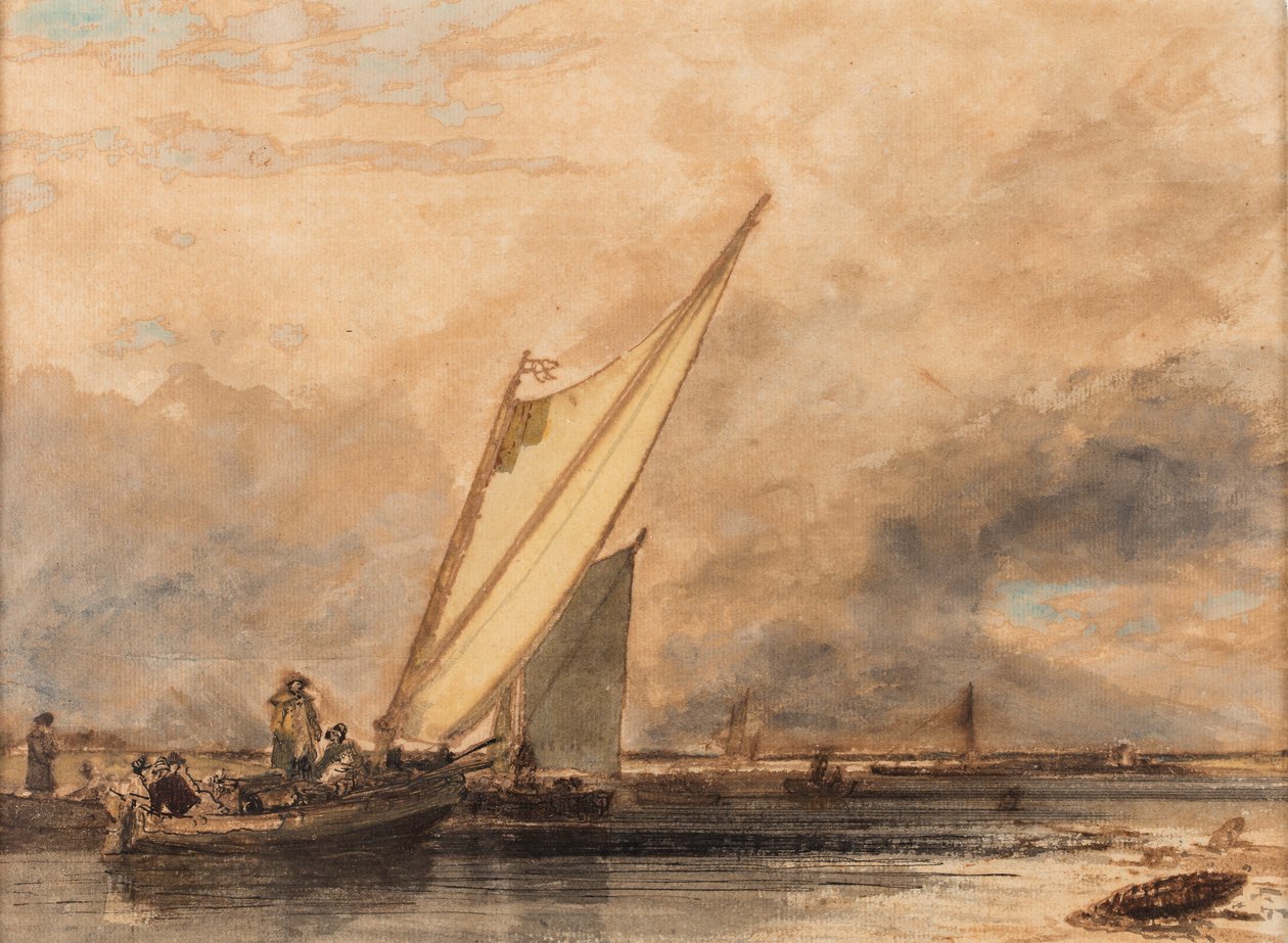 On the Medway, ukendt dato (akvarel på papir) af Augustus Wall Callcott