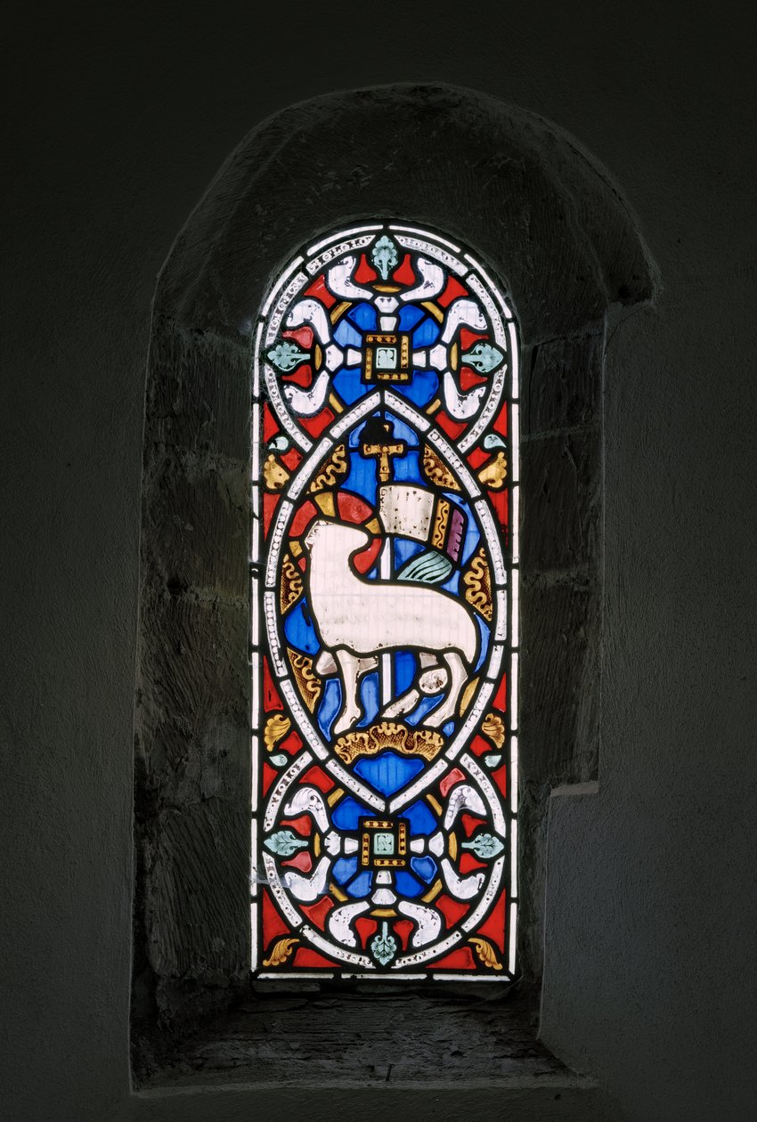Agnus Dei, Guds lam, 1849 (farvet glas) af Augustus Welby Northmore Pugin