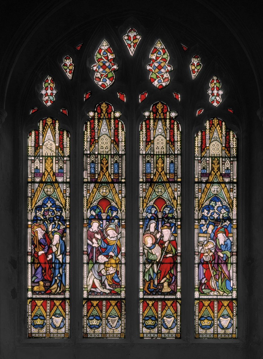 Bibelske scener af David og Saul, 1852 (farvet glas) af Augustus Welby Northmore Pugin