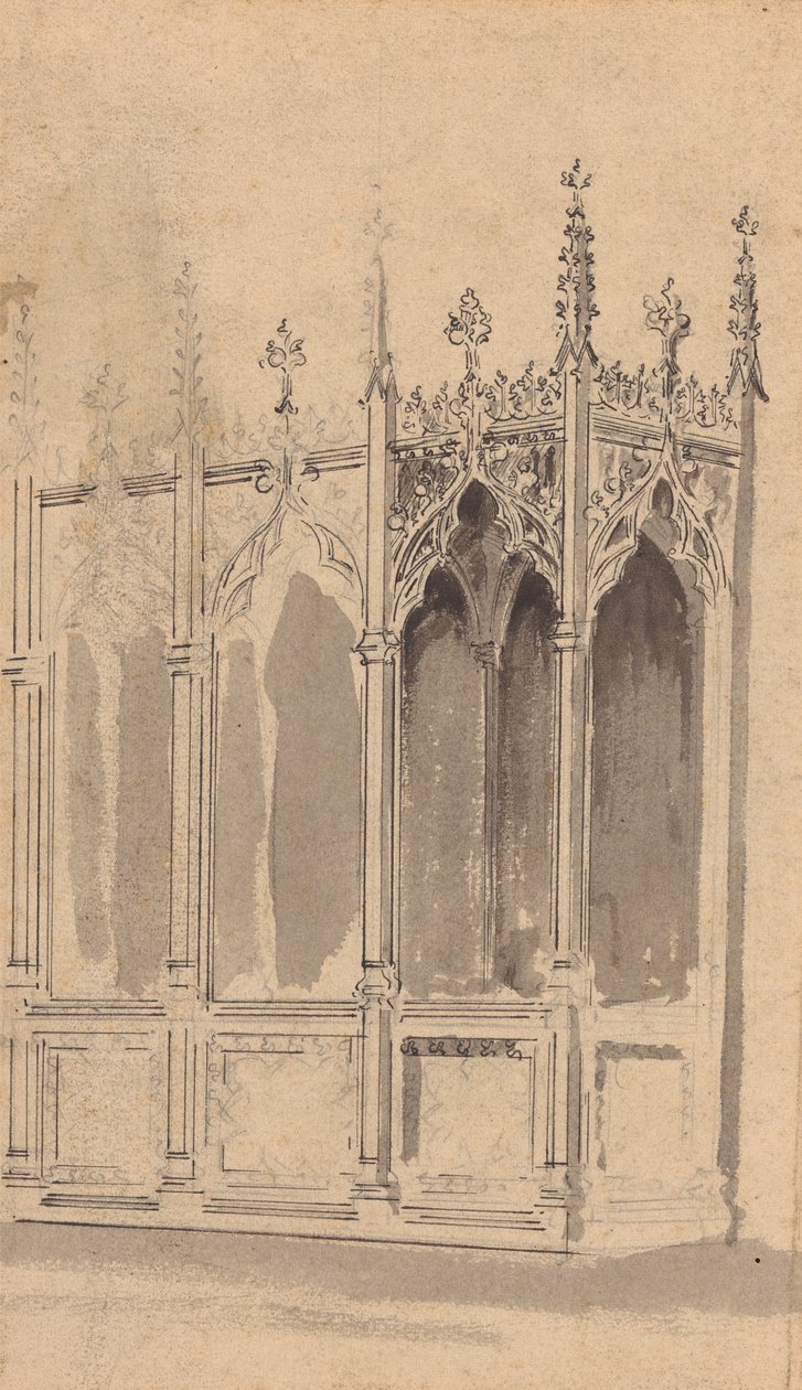 Design til en gotisk skærm af Augustus Welby Northmore Pugin