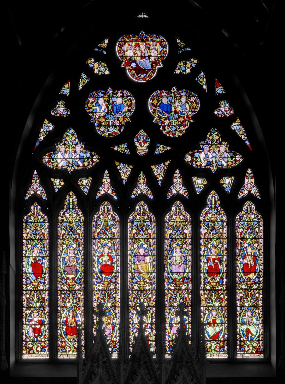 Østvindue med Jesse Tree, ca. 1844 (farvet glas) af Augustus Welby Northmore Pugin