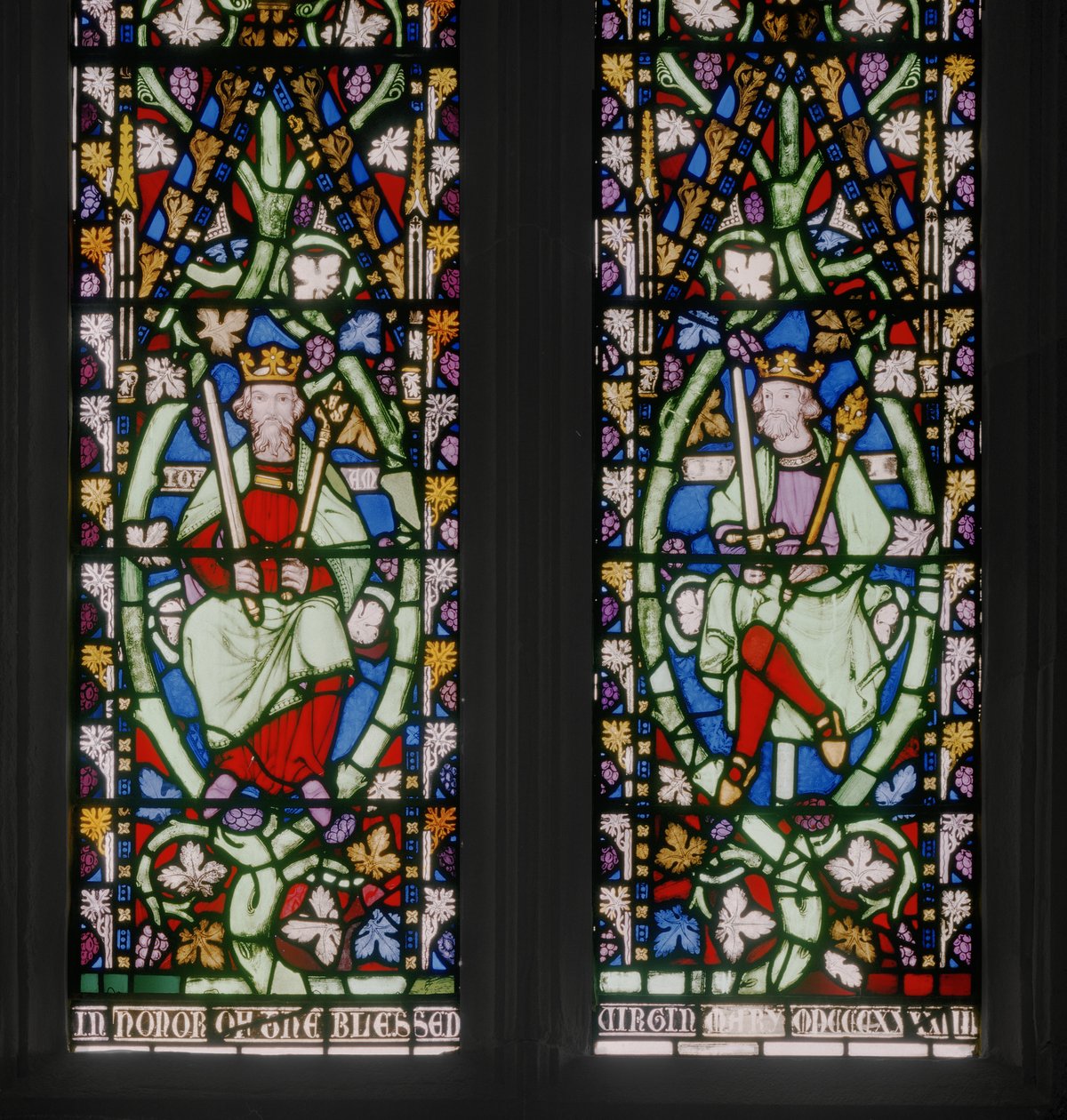 Østvindue med Jesse Tree, detalje, ca. 1884 (farvet glas) af Augustus Welby Northmore Pugin
