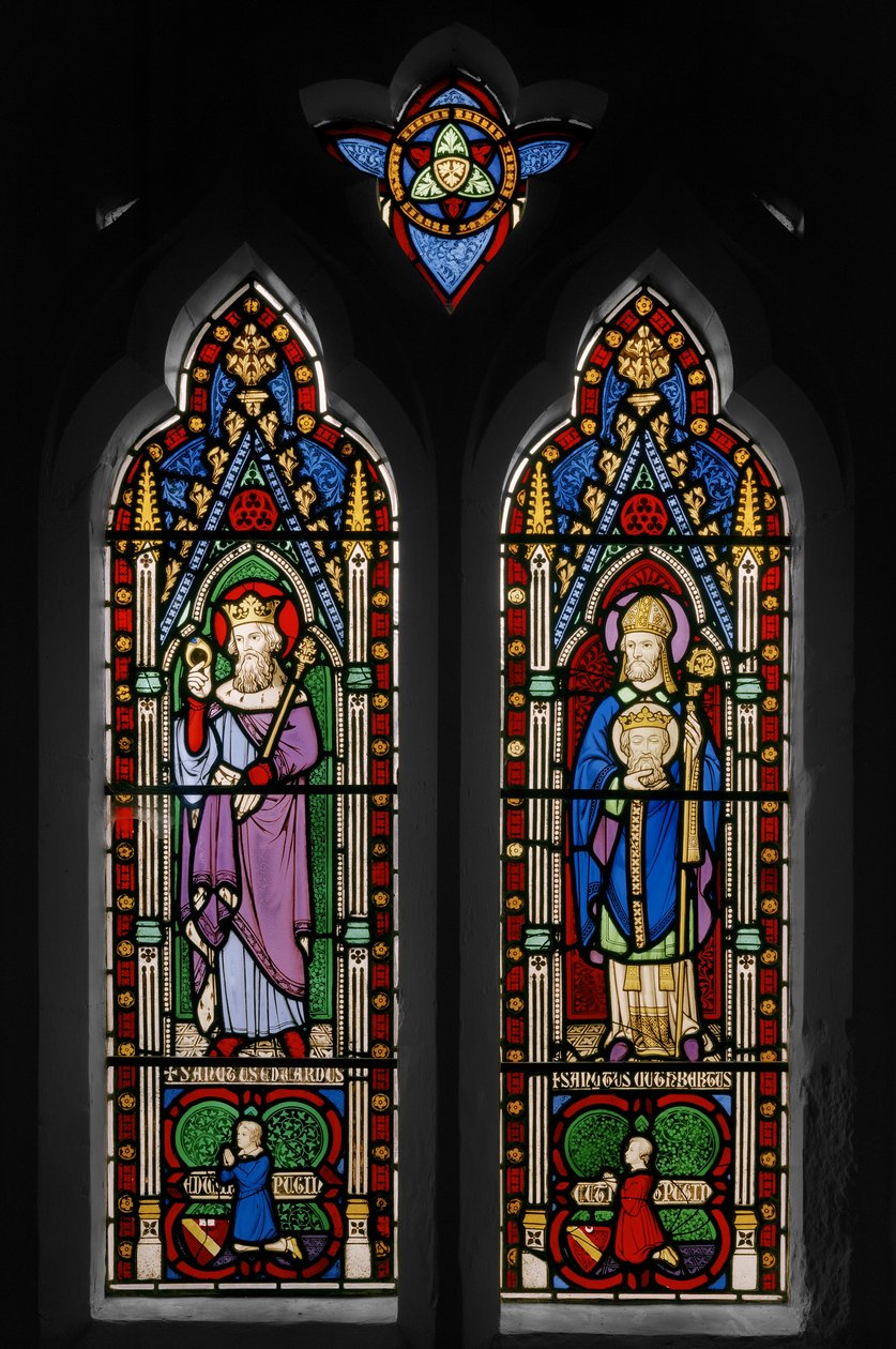 Edward the Confessor og St. Cuthbert, Chapel Window, ca. 1844 (farvet glas) af Augustus Welby Northmore Pugin
