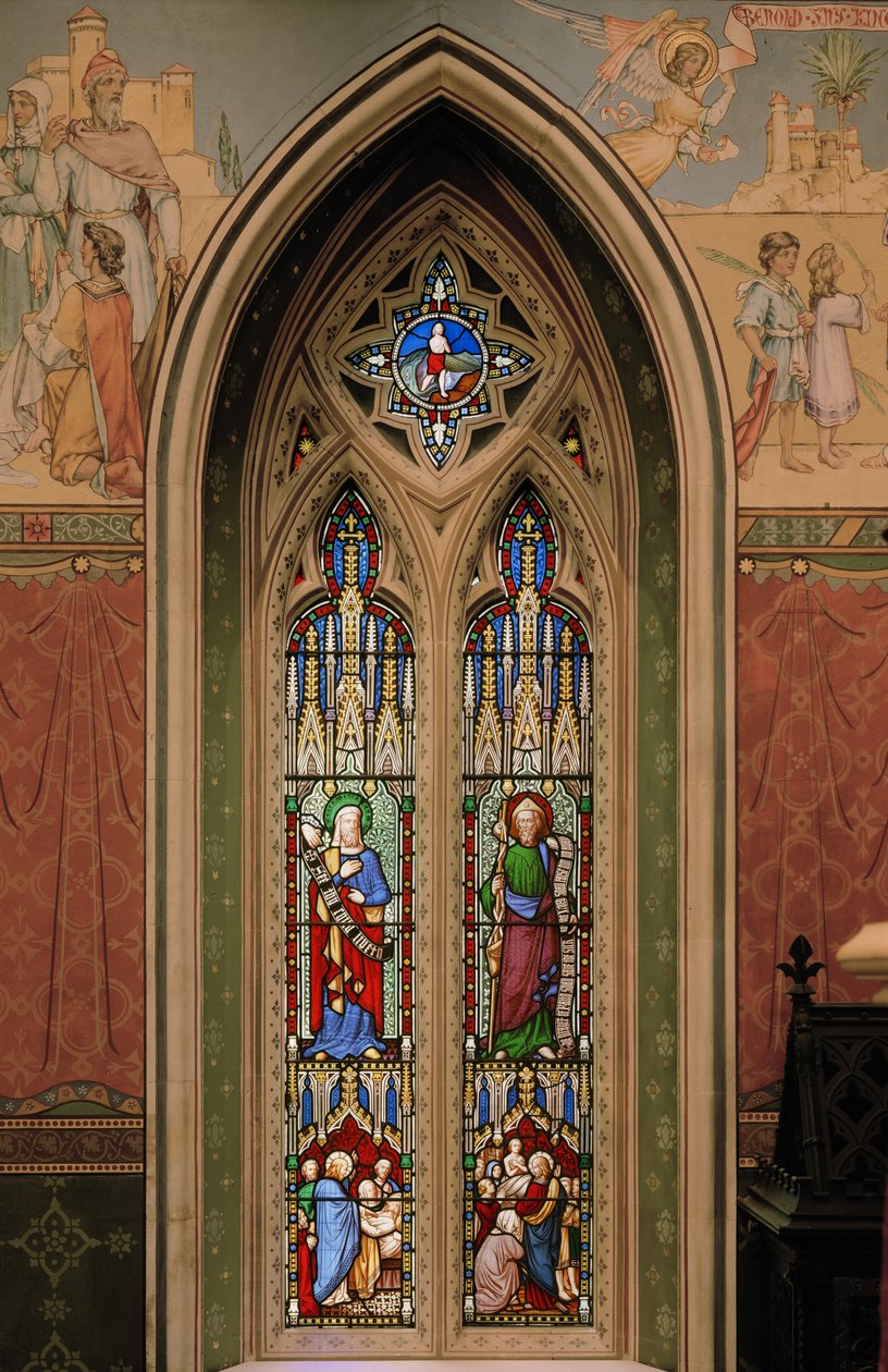 Elijah, St. James The Great, Jonas & The Whale, 1850-1852 (farvet glas) af Augustus Welby Northmore Pugin