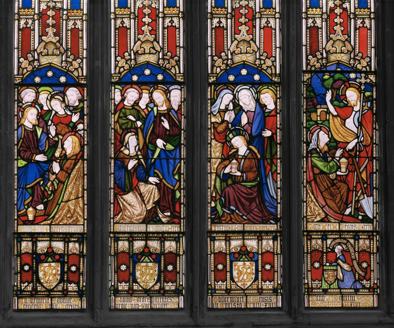 Begivenheder i St. Maria Magdalenas liv, detalje, 1848 (farvet glas) af Augustus Welby Northmore Pugin