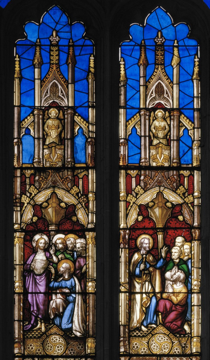 Begivenheder i St. Thomas apostlens liv, detalje, ca. 1843 (farvet glas) af Augustus Welby Northmore Pugin