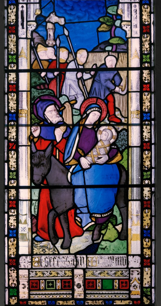 Flight Into Egypt, detalje, 1853 (farvet glas) af Augustus Welby Northmore Pugin
