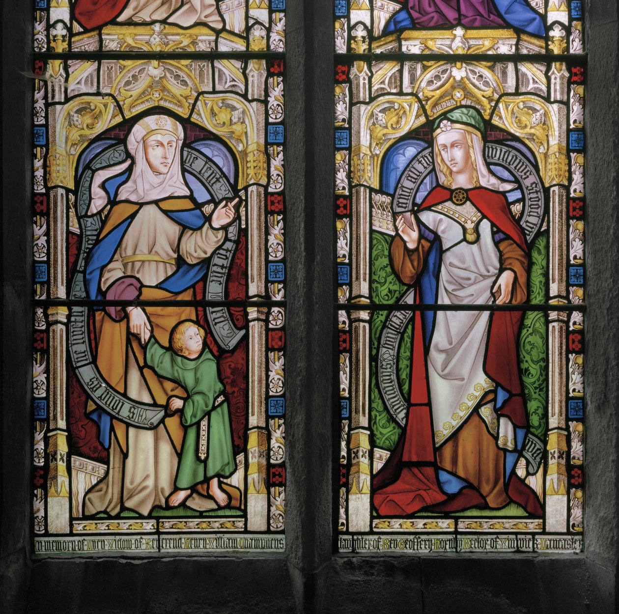 Hannah med den unge Samuel og Dorcas, 1852 (farvet glas) af Augustus Welby Northmore Pugin