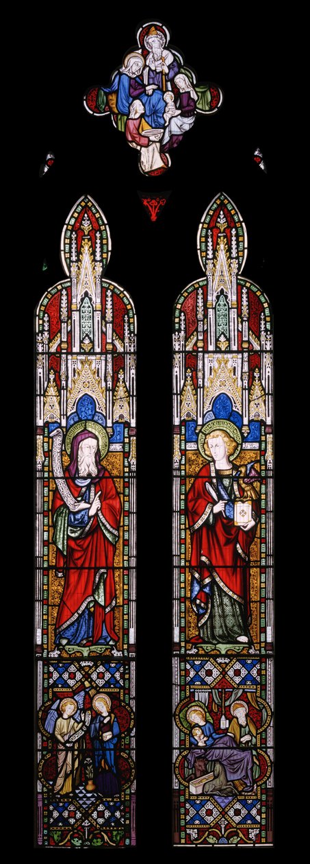 Esajas og St. Johannes Evangelisten, 1850 (farvet glas) af Augustus Welby Northmore Pugin