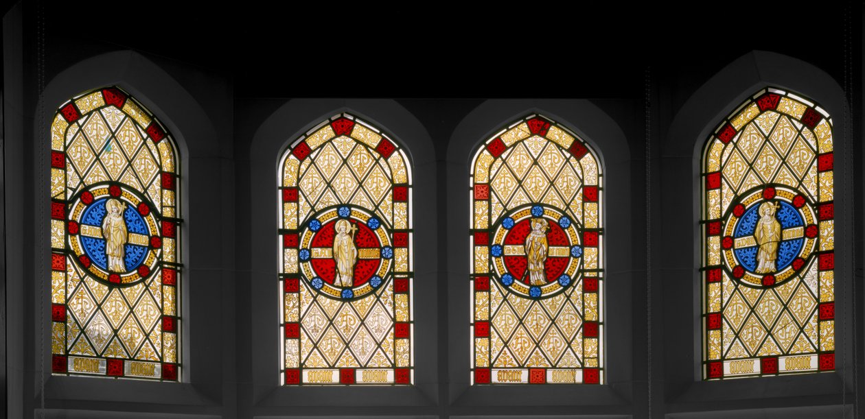 Biblioteksvindue, ca. 1844 (farvet glas) af Augustus Welby Northmore Pugin