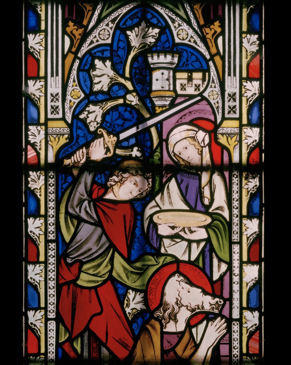 Johannes Døberens liv, detalje, 1852 (farvet glas) af Augustus Welby Northmore Pugin