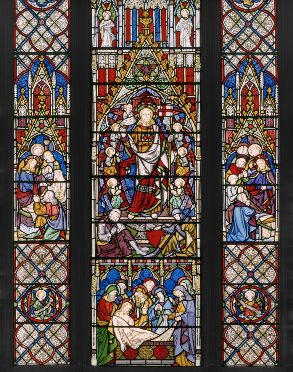 Opstandelsestemaer, detalje, 1850 (farvet glas) af Augustus Welby Northmore Pugin