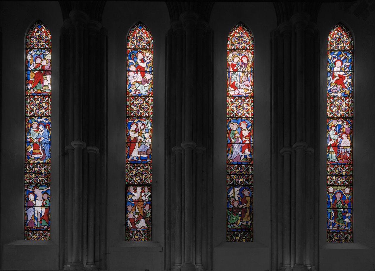 Scener fra Kristi liv, østvindue, 1853 (farvet glas) af Augustus Welby Northmore Pugin