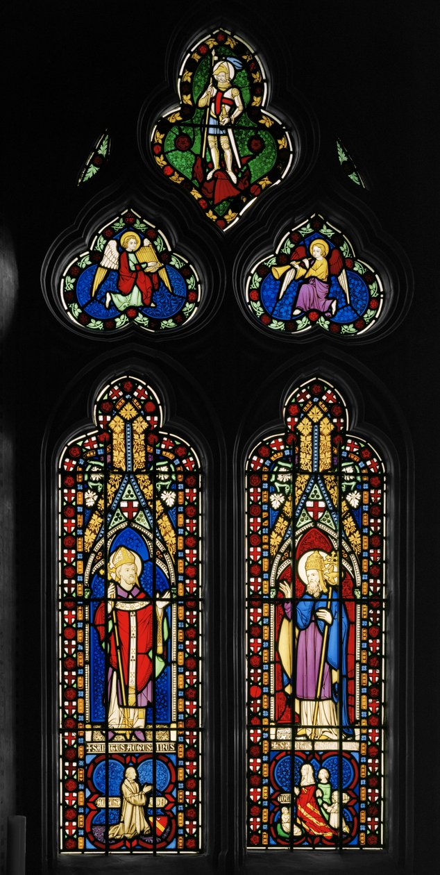 St. Augustine og St. Gregory, Chapel East Window, ca. 1844 (farvet glas) af Augustus Welby Northmore Pugin