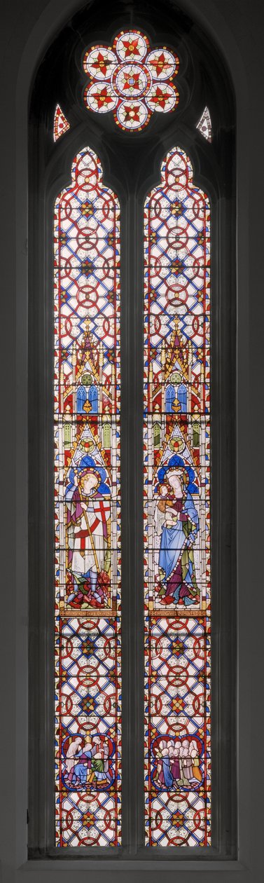 Sankt Georg, Jomfruen og barnet, 1850 (glasmaleri) af Augustus Welby Northmore Pugin