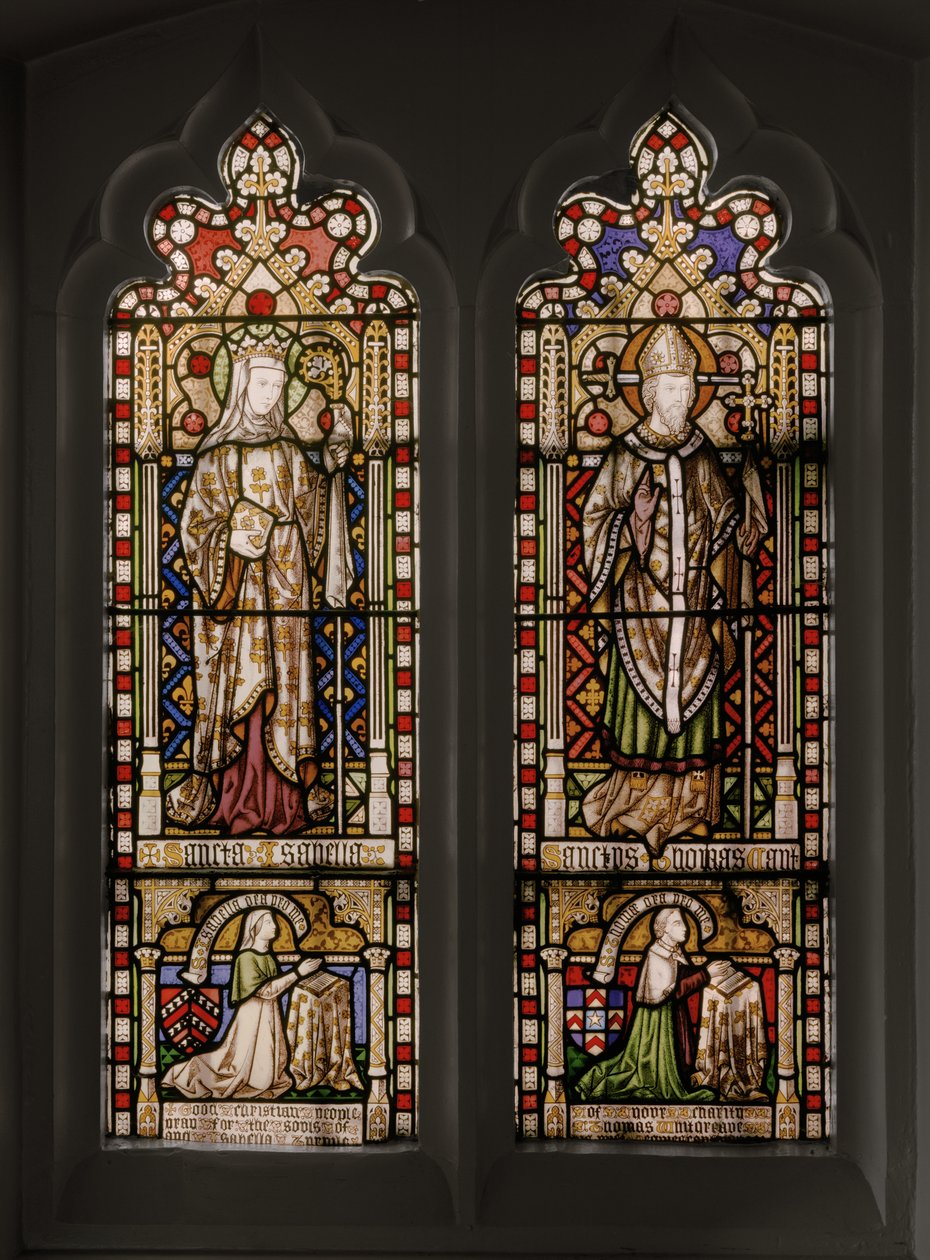 Sankt Isabella og Sankt Thomas af Canterbury, 1848 (glasmaleri) af Augustus Welby Northmore Pugin