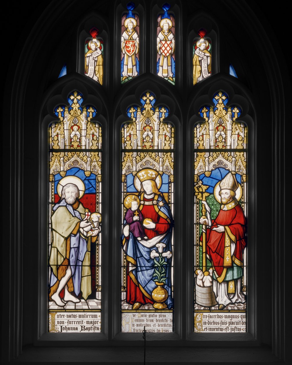 St. John The Baptist, Virgin & Child, and St. Nicholas, 1841 (farvet glas) af Augustus Welby Northmore Pugin