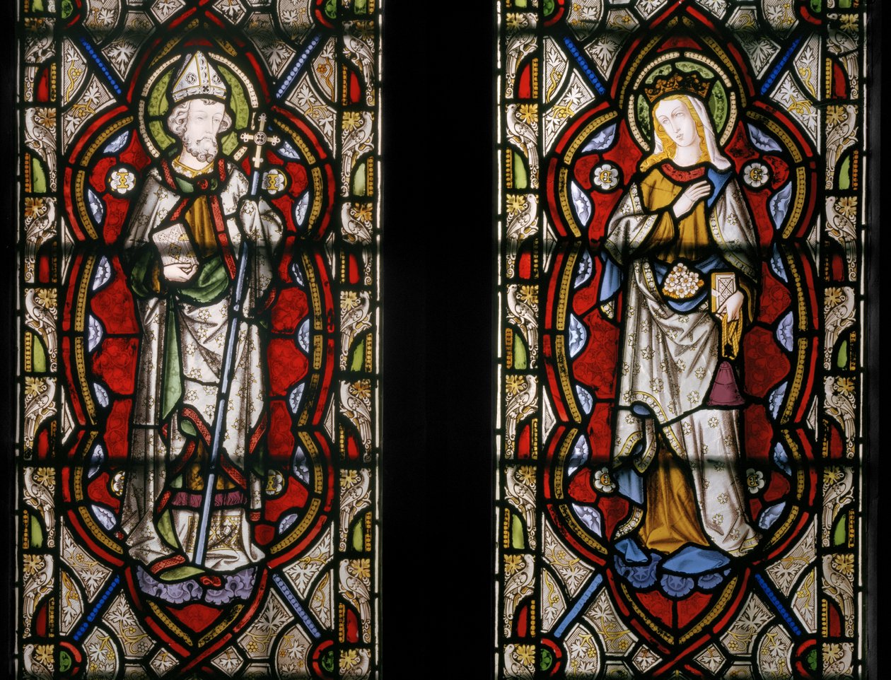 St. John of Beverley & St. Elizabeth af Ungarn, detalje, 1849 (farvet glas) af Augustus Welby Northmore Pugin