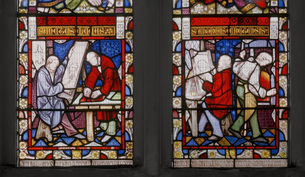 St. Luke-vindue, detalje, 1853 (farvet glas) af Augustus Welby Northmore Pugin