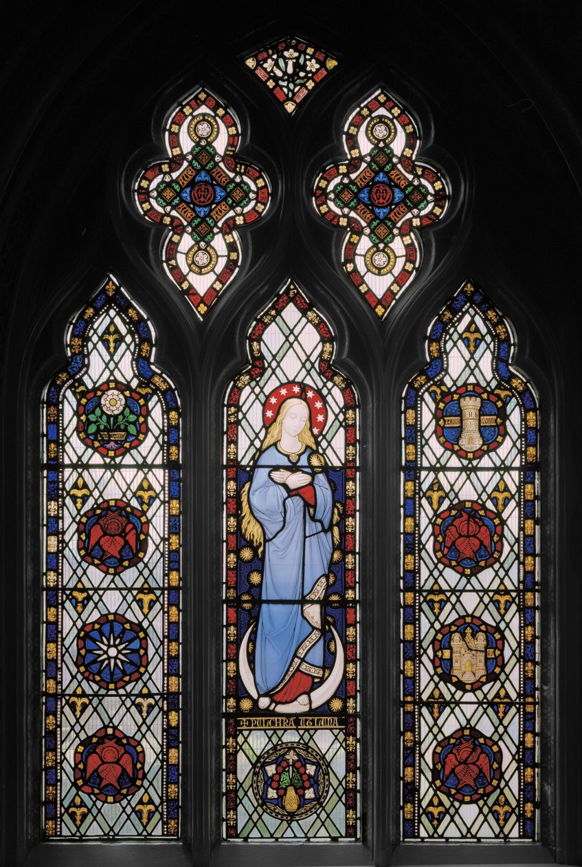 Jomfru Maria, ca. 1845 (farvet glas) af Augustus Welby Northmore Pugin