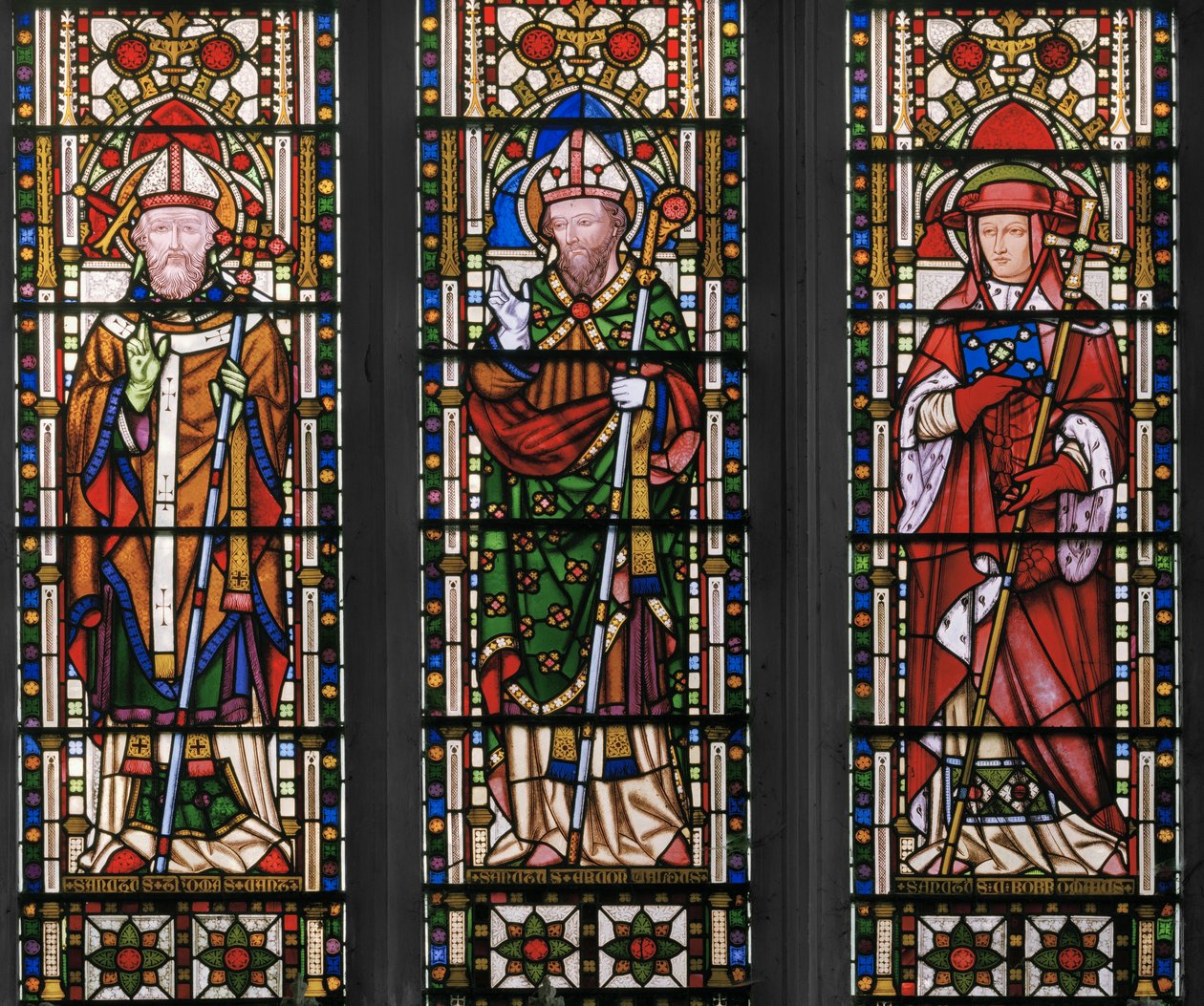 Jomfru og Kristus med helgener, østvindue, detalje, 1847-48 (glasmaleri) af Augustus Welby Northmore Pugin