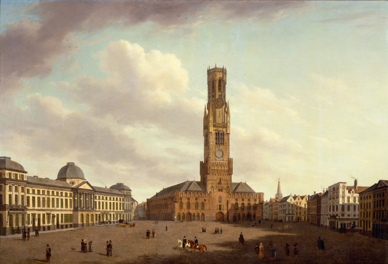 Markt, Brugge af Augustus van den Steene