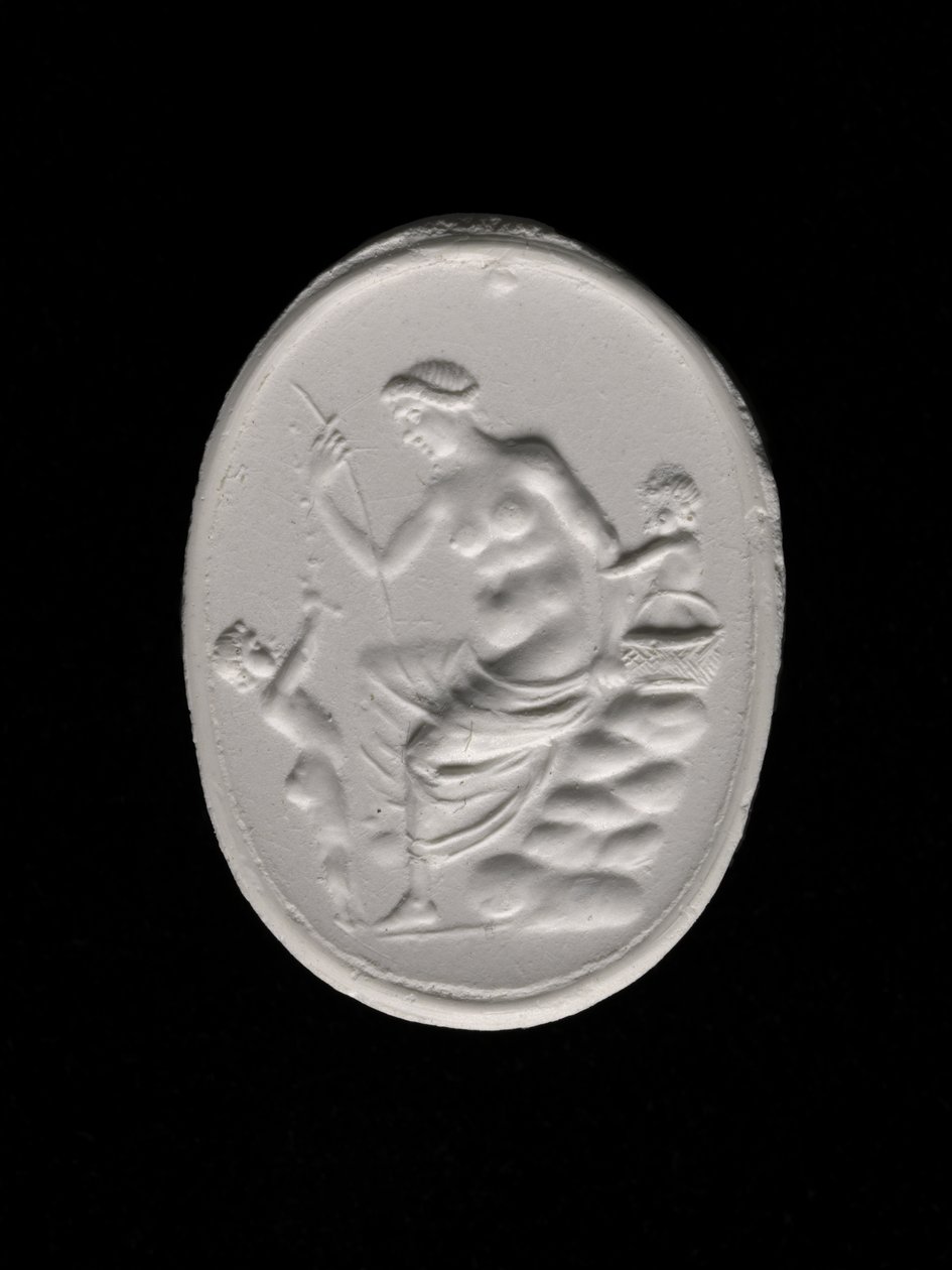Aftryk af en ringesten forestillende Afrodite, ca. 100-70 f.Kr. (gips) af Aulos Aulos